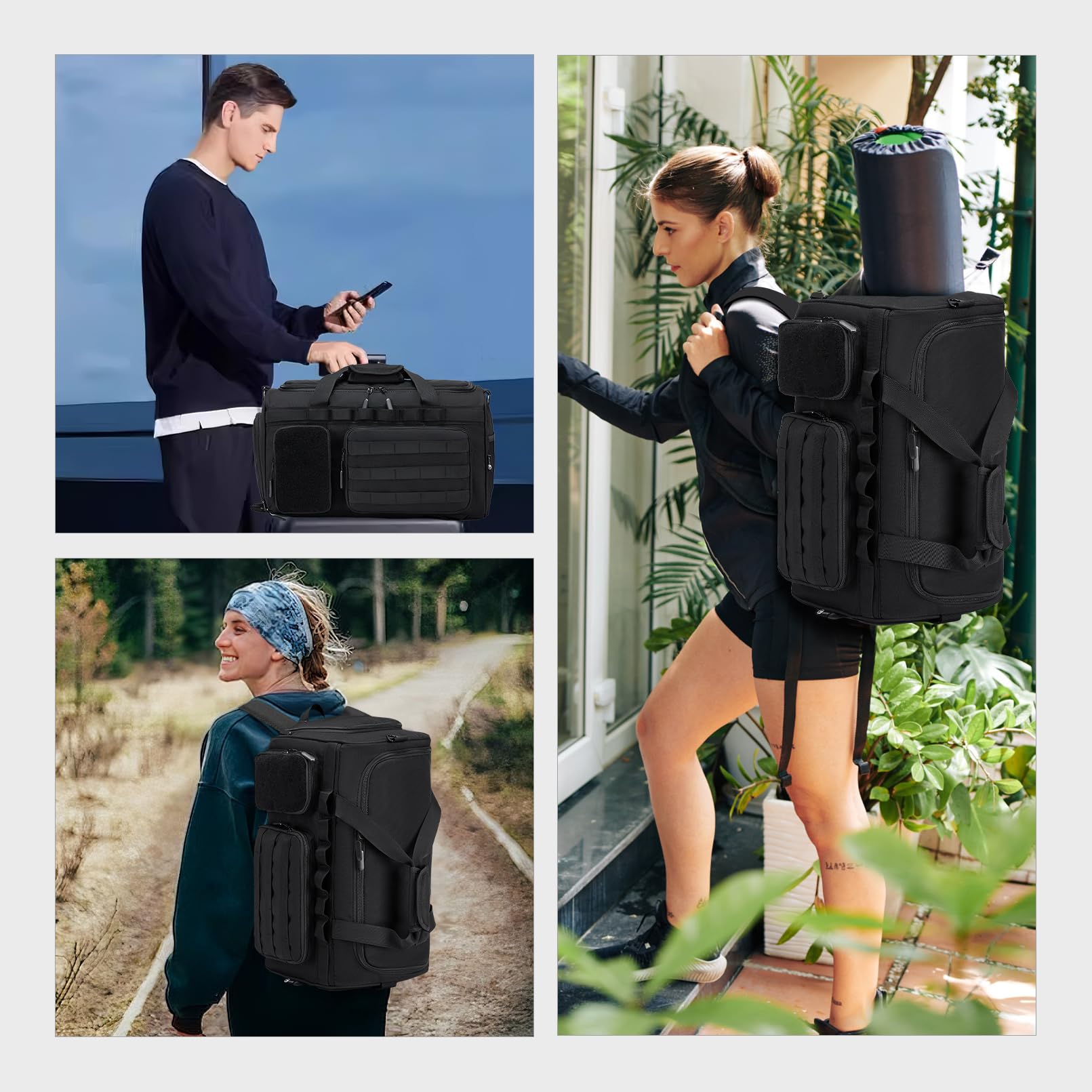 Reisetasche Handgepäck 40L，Oxford Sporttaschen mit Schuhfach Nassfach Taktischer Weekender Handtasche Duffle Bag Handgepäck Tasche Koffer
