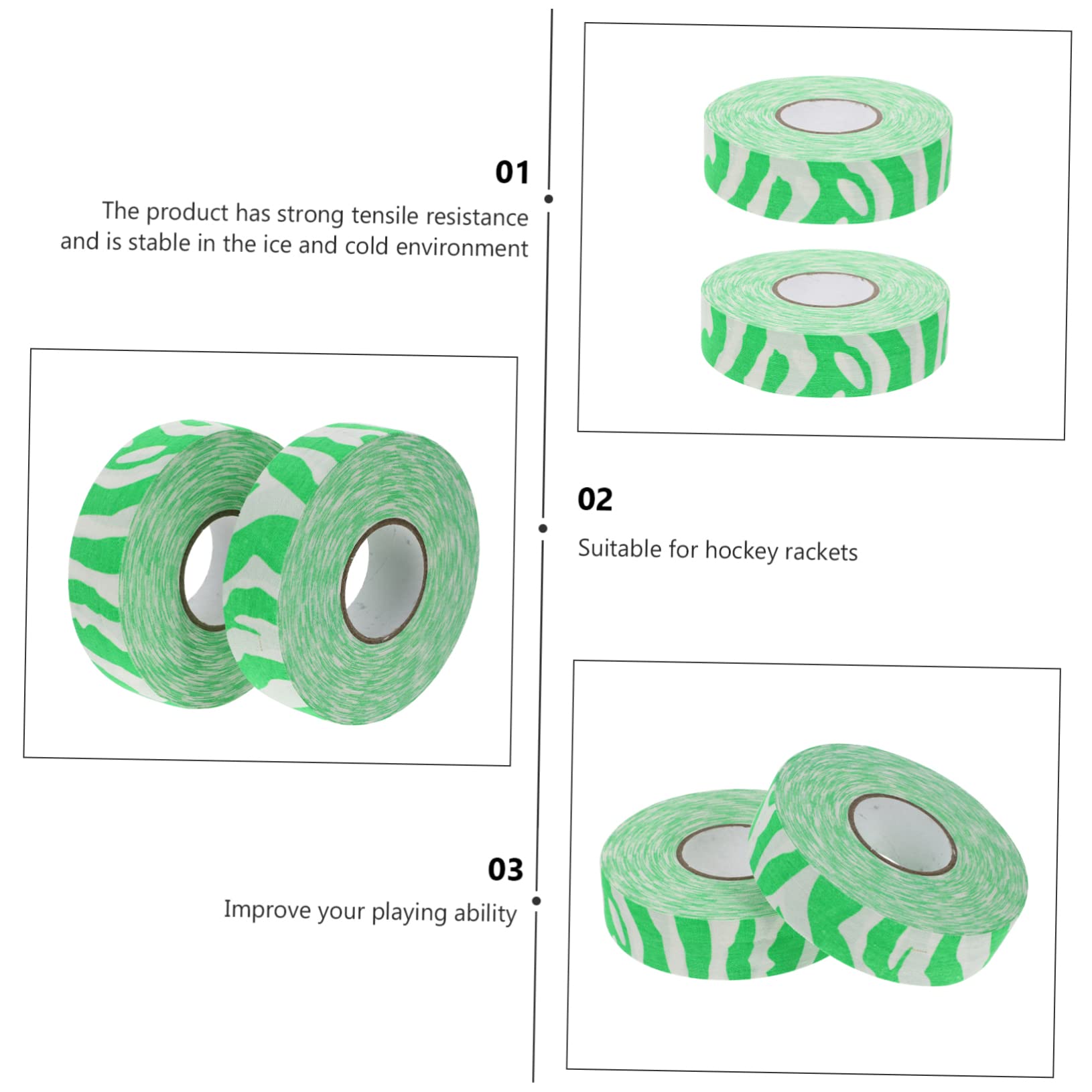 BESPORTBLE Multi-Function Grip Bands Ice Hockey Handle Straps Wear-Resistant Anti- Tape for Hockey Stick Handling Trainer