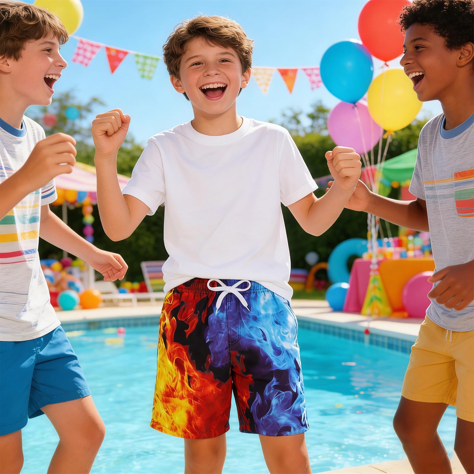 TUONROAD Costumi Bambino Ragazzi Mare 3D Stampato Bermuda da Bagno Asciugatura Rapida Costume Surf Pantaloncini 5-14 Anni