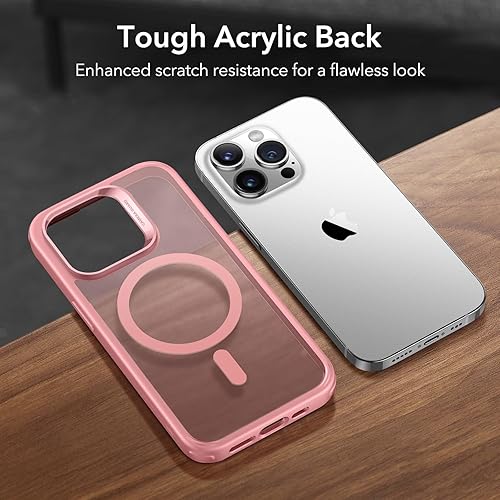 Vista 92 de ESR Funda para iPhone 15 Pro Max, compatible con MagSafe, de grado militar, negro transparente
