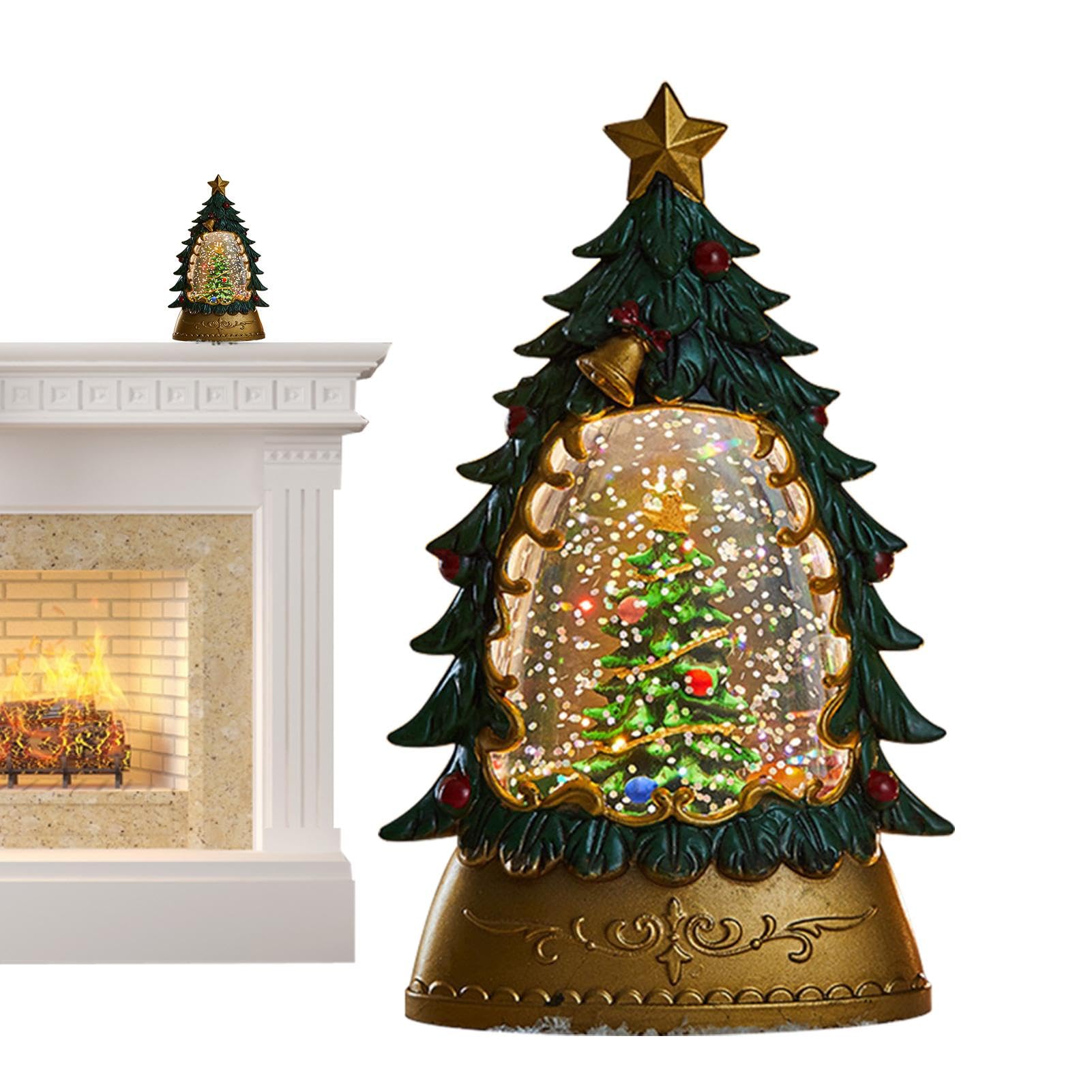 Amazon.co.jp: スノードーム、光るスノードーム,クリスマス ツリーの形