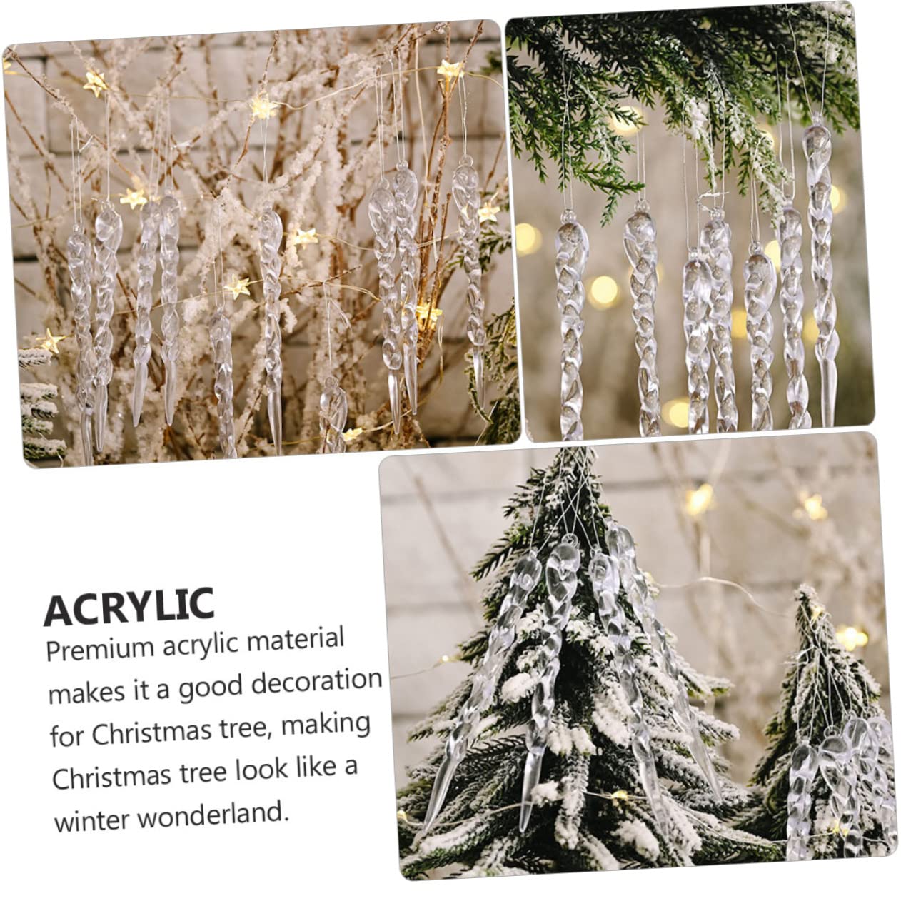 PRETYZOOM 108 Pz addobbi natalizi Decorare popcorn finto in miniatura Natale appeso christmas tree decorations decorazione natale Ciondolo di ciondolo albero di Acrilico