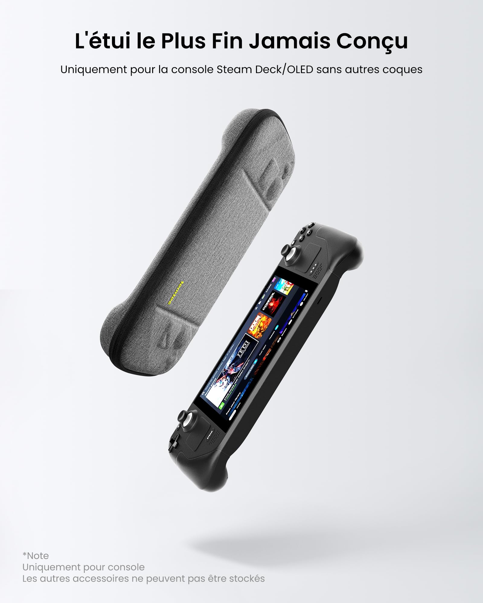tomtoc Etui Compatible avec Steam Deck/Steam Deck OLED, Housse Rigide en EVA Entièrement Protectrice pour Transporter la Console Steam Deck/OLED et Ses Accessoires, Antichoc, Adaptée aux Voyages