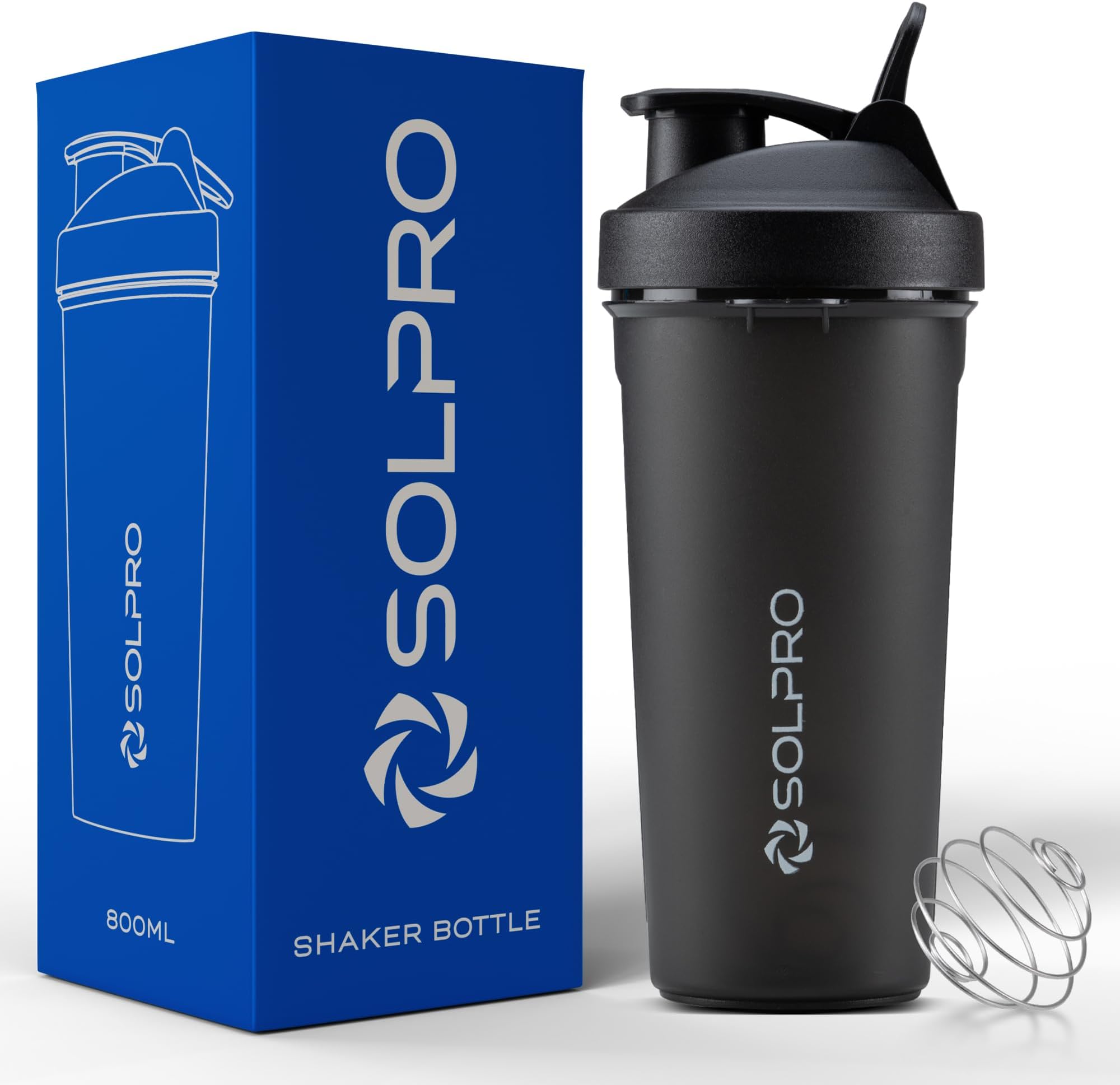 Solpro Blaze Shaker Bottle | Leak-Proof and Mess-Free | Non-Slip Grip | Ideal for Protein Shakes, Smoothies, Pre Workout and More | BPA Free