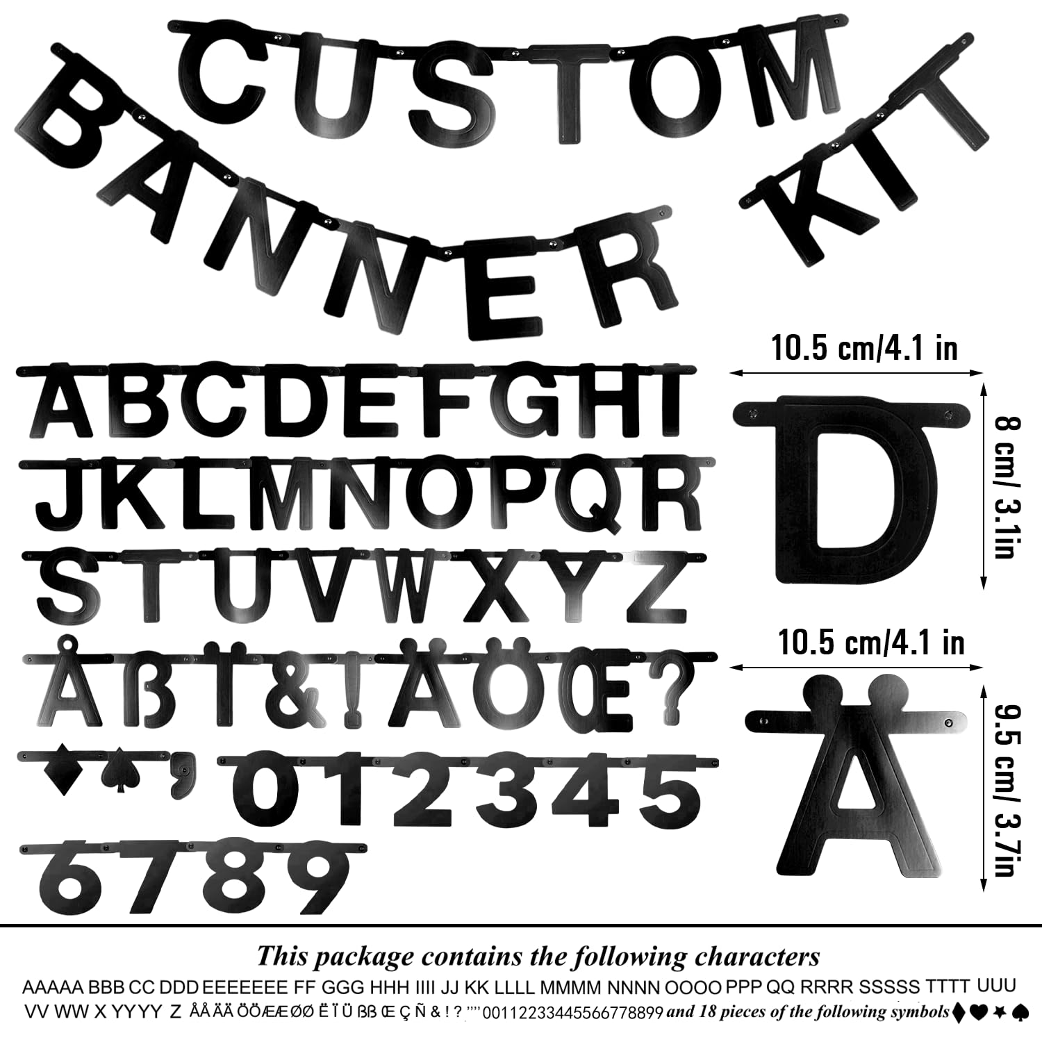 SUNBEAUTY 146-Piece Sage Green DIY Banner Letters Kit - Customizable Cardboard Letters & Symbols For Party Decor - View #5