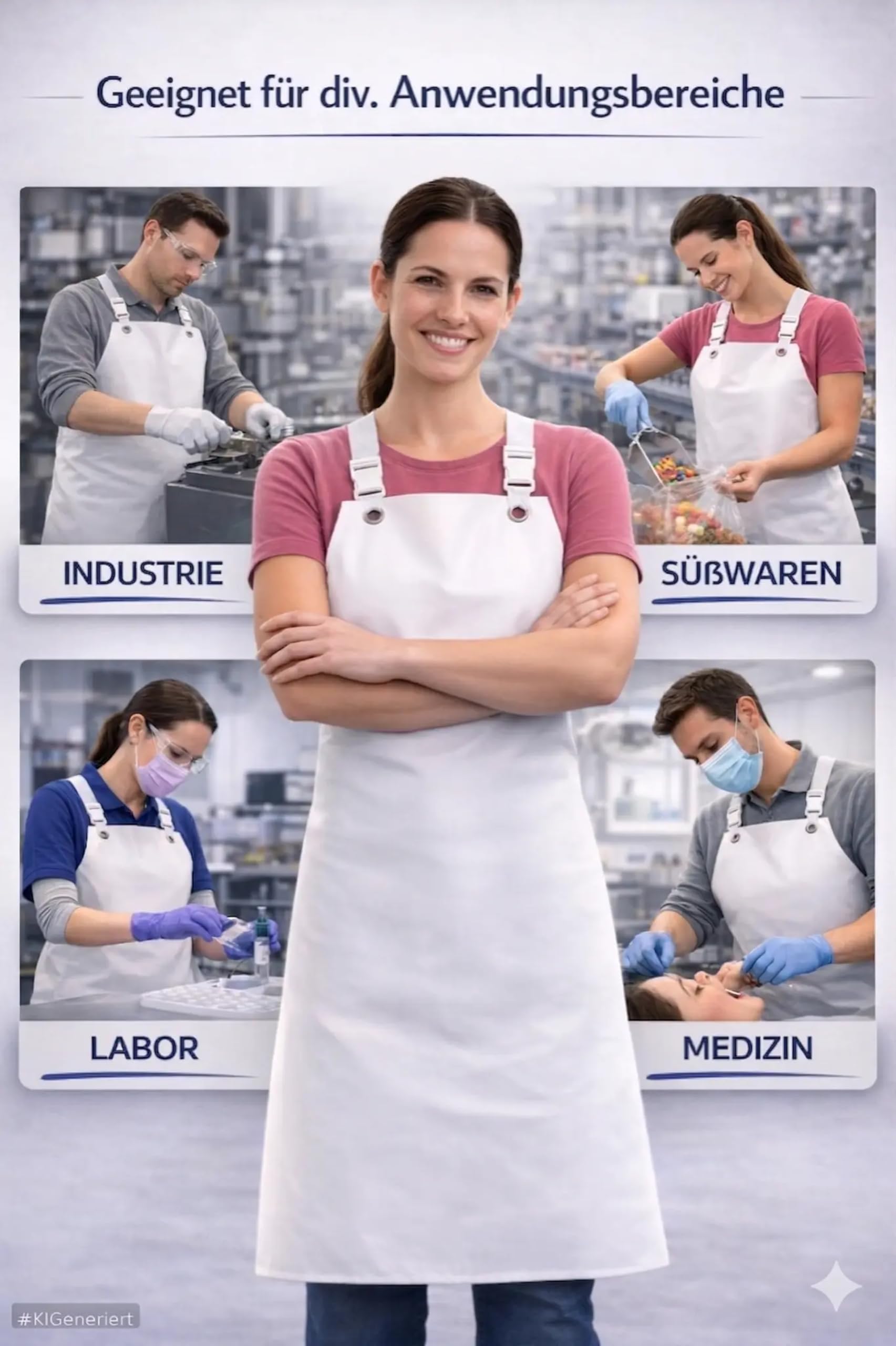 Wasserdichte Lebensmittel- und Chemikalien-Schürze I gegen Säuren Laugen + Fette resistent I Für die Nahrungsmittel- und Reinigungsbranche sowie Groß-Küche Labor Medizin Industrie Convenience