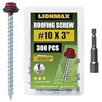 Vista 17 de LIONMAX 500 unidades de tornillos para techos de metal #10 x 2,5 cm, tornillos de zinc con cabeza hexagonal pintada en blanco, arandela de goma