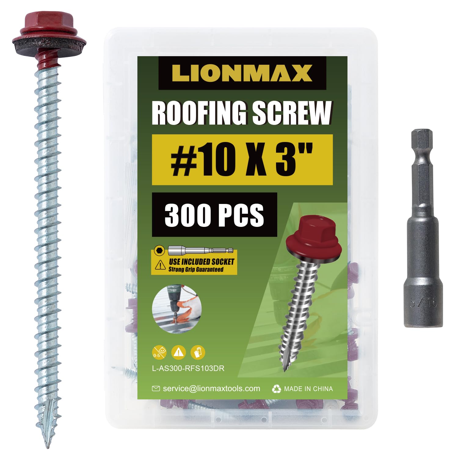 LIONMAX Metal Roofing Screws - 300 PCS -11