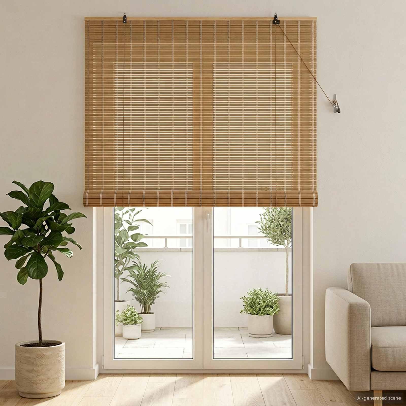vidaXL Rollo Natur 130 x 220 cm Bambus