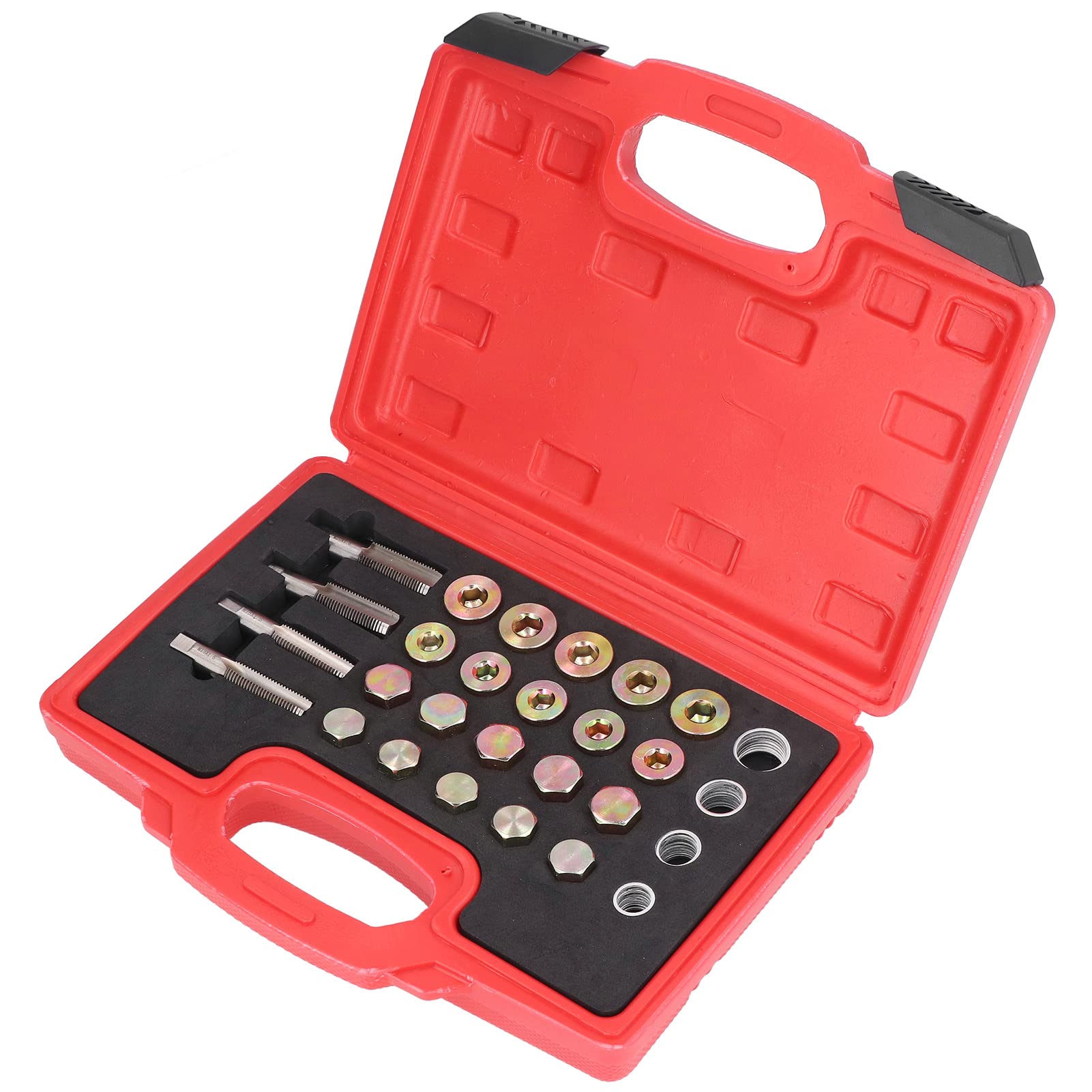 64Pcs Set Kit di riparazione del filetto della coppa dell'olio Tappo di scarico Strumento di reinfilatura Kit di riparazione del tappo di scarico dell'olio Kit di riparazione del tappo di scarico de