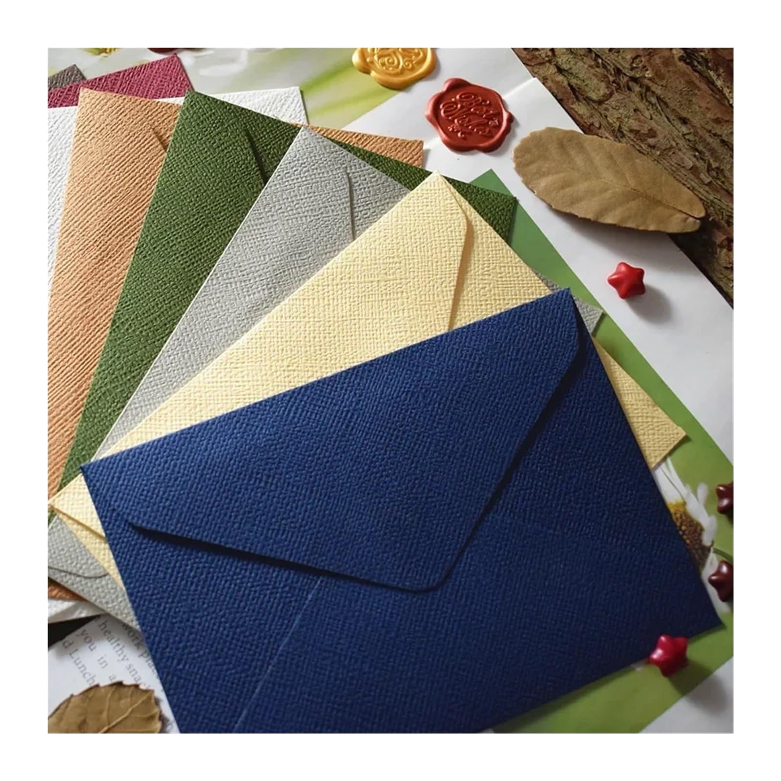 Ręcznie robiona kartka ślubna typu pop-up, Zaproszenia ślubne, zestaw 10 sztuk, wielokolorowe, 16,1 x 11,2 cm, koperty w stylu western z fakturą konopi(Red)