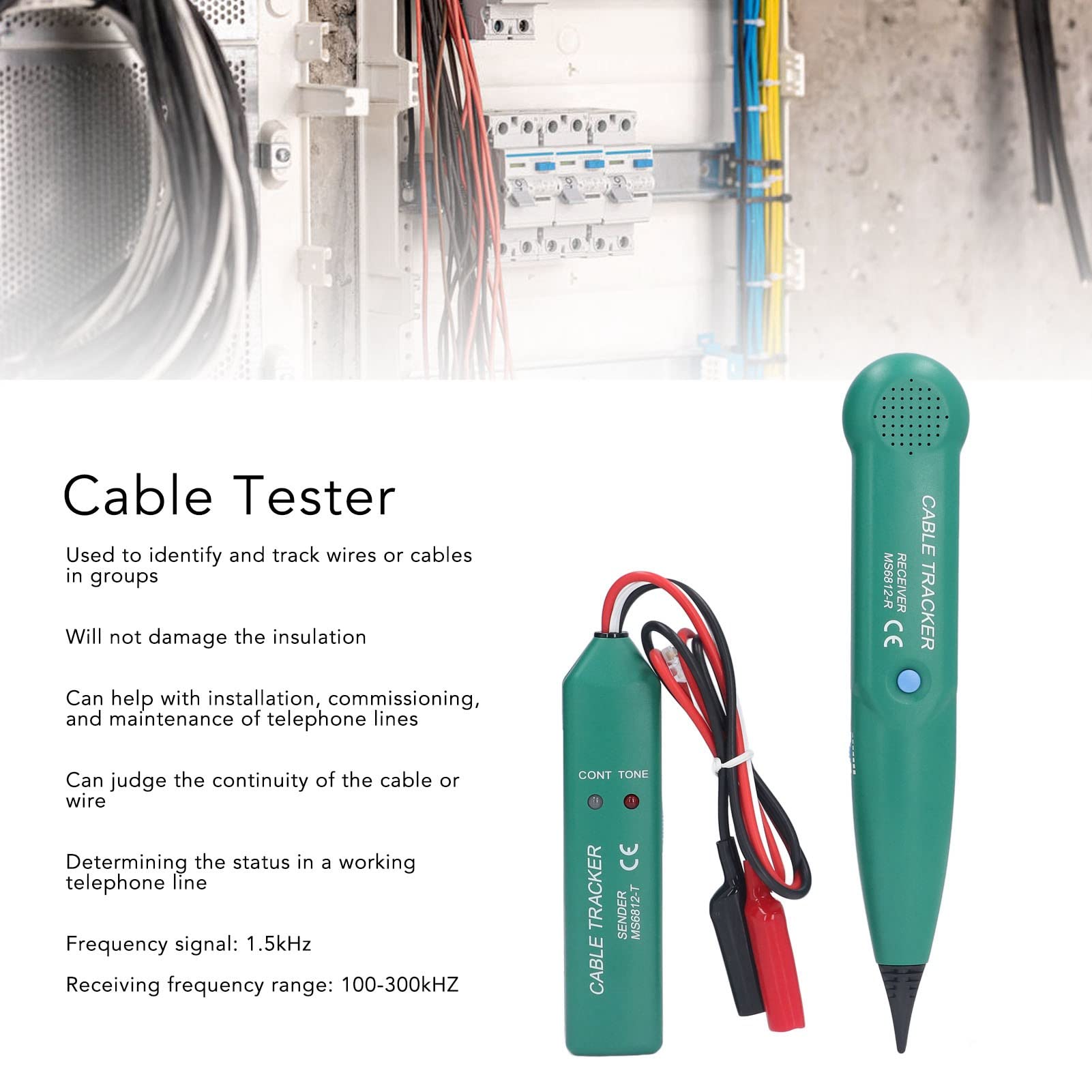 Hilitand Professional Wire Tracer Line Finder Cable Detector Tester for Cable Tracing, Sturdy Telephone Lines Tool