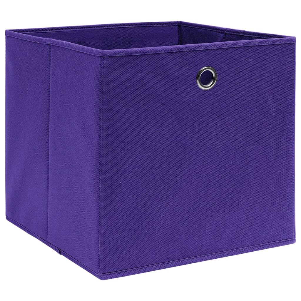 QZZCED 10 Pack Folding Storage Boxes, 28x28x28 cm Non-Woven Fabric Organizer Cubes with Metal Eyelets for Closet Shelves