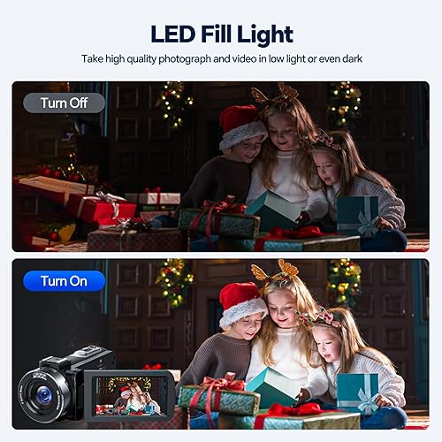 Miniatura 5 de Videocámara 4K Videocámara 42MP YouTube Vlogging Cámara 18X Zoom Digital Cámara web 3.0 pulgadas Pantalla de rotación de 270 grados Videocámaras