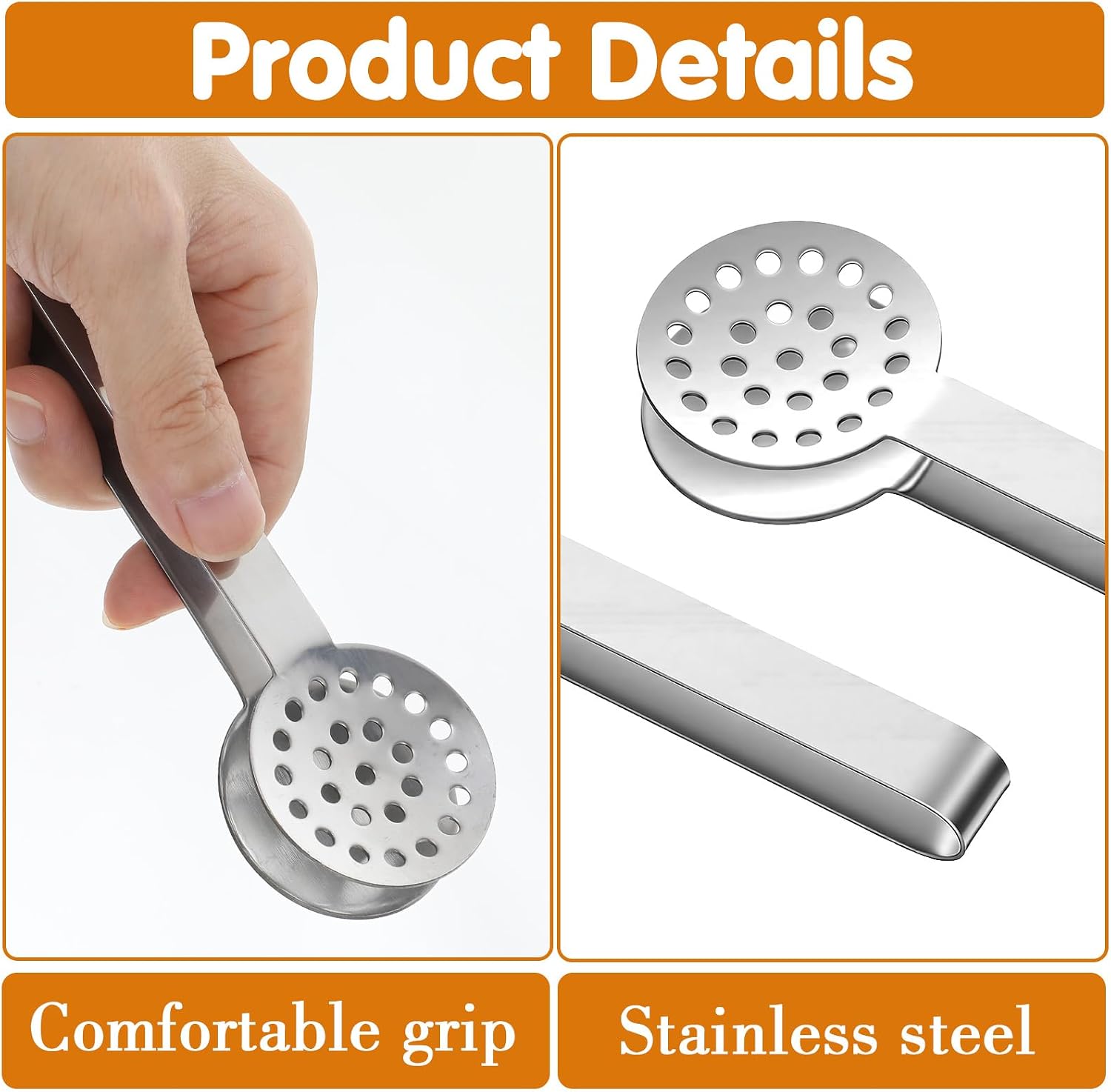 2 Pack Tea Bag Squeezer Stainless Steel Tea Tongs