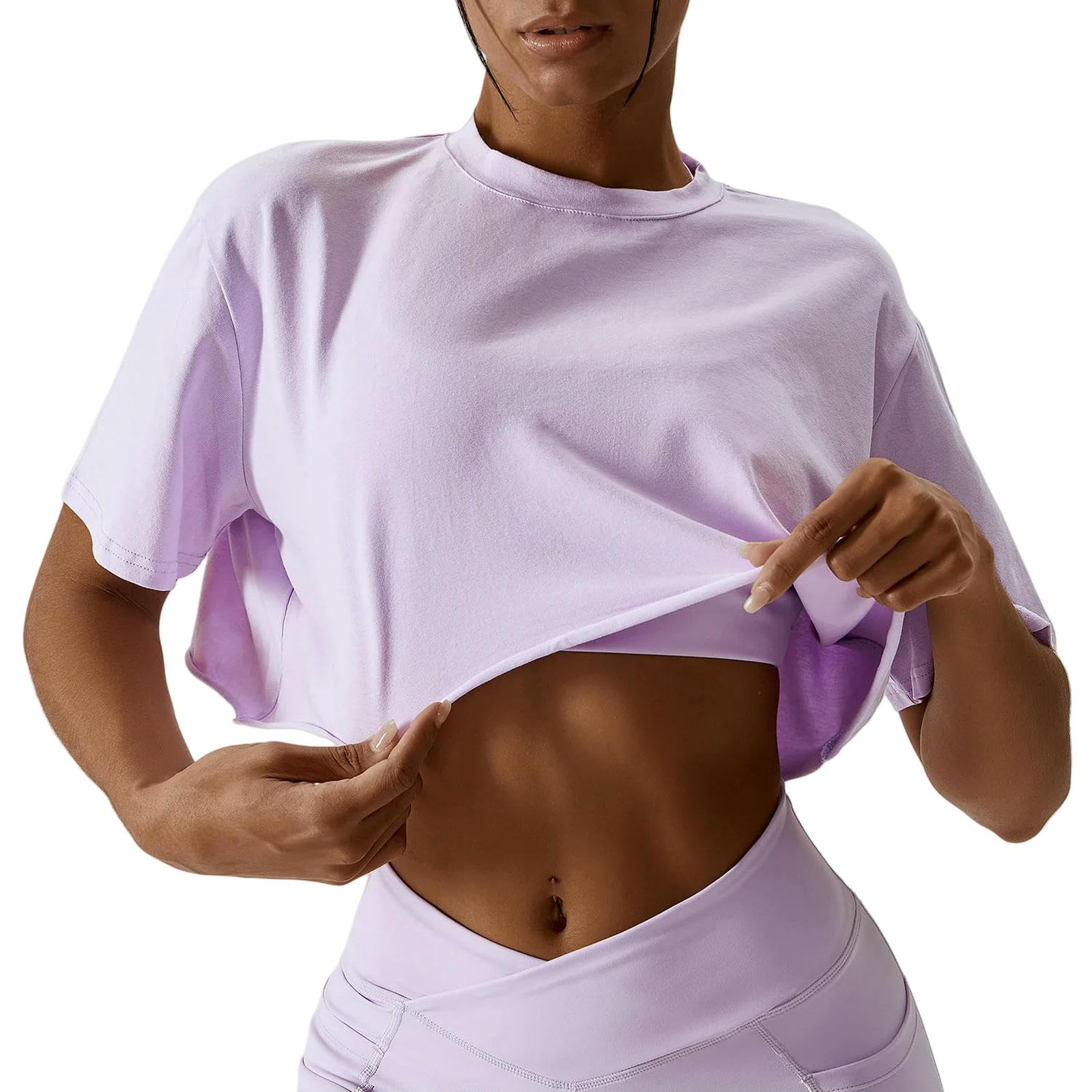 Damska kamizelka joga t-shirt luźny top fitness ćwiczenia siłownia trening na świeżym powietrzu koszulka sportowa z krótkim rękawem, Zielona fasola, L