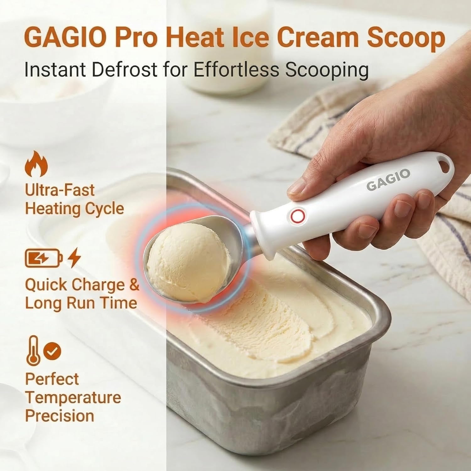 heated ice cream scoop (Black)