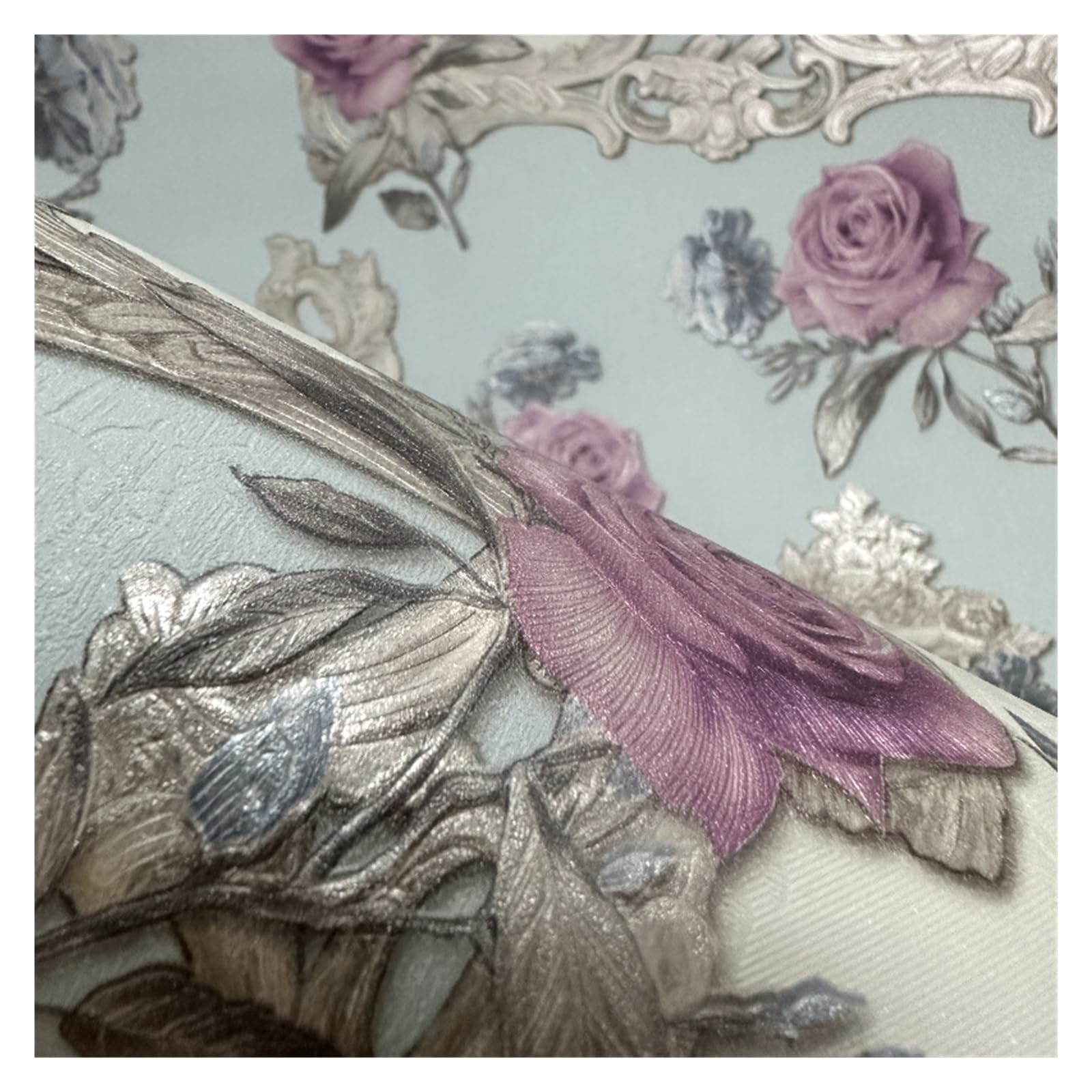 Wwpmnqd Color01 Wallpaper Warm Rose Wallpaper Living Room Bedroom Blue Non-Self-Adhesive Pvc For Living Room