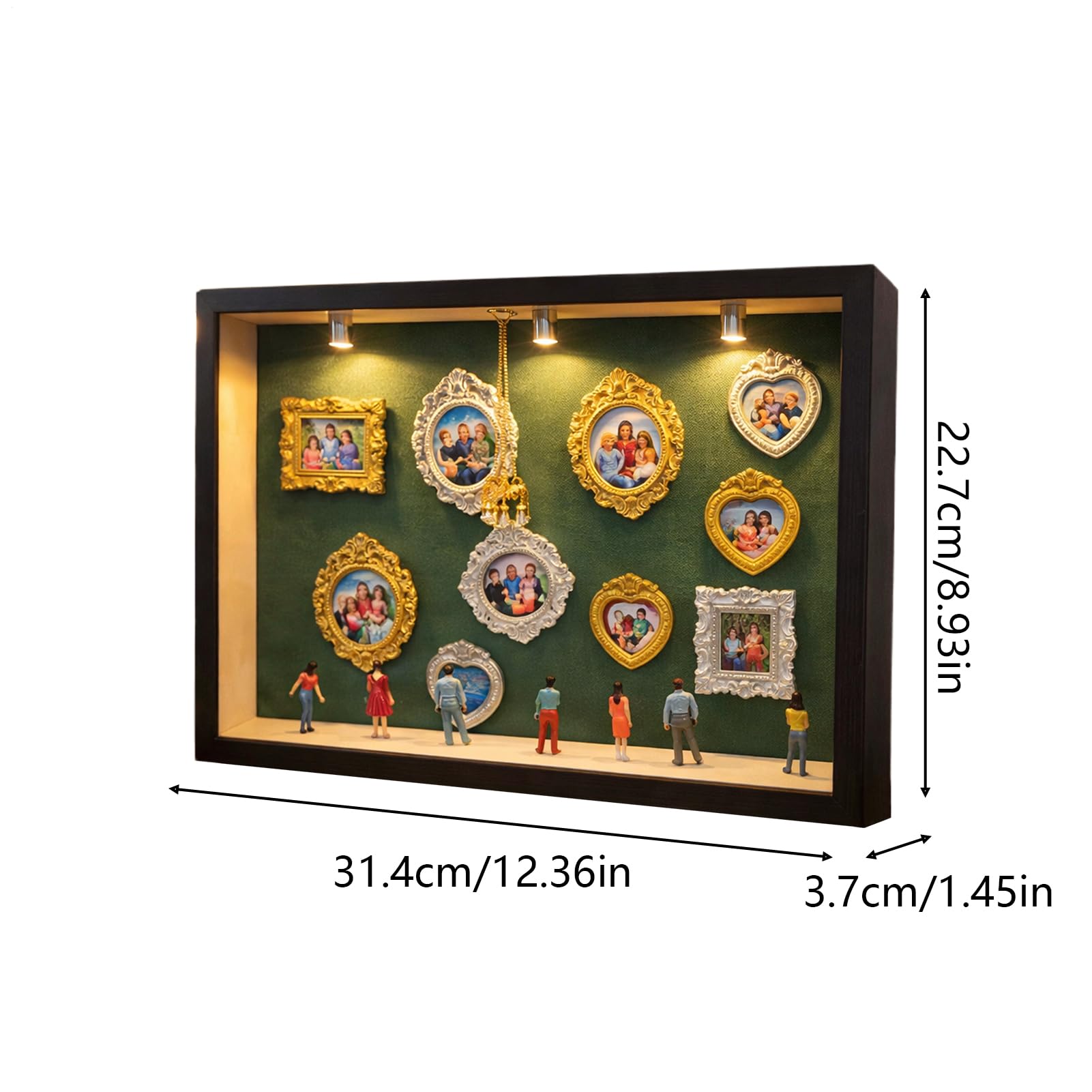 Generisch Scatola per in miniatura, decorazione per soggiorno, scrivania, kit museo in miniatura con statuette, per donne, uomini, ragazzi, adulti, pareti, soggiorno,