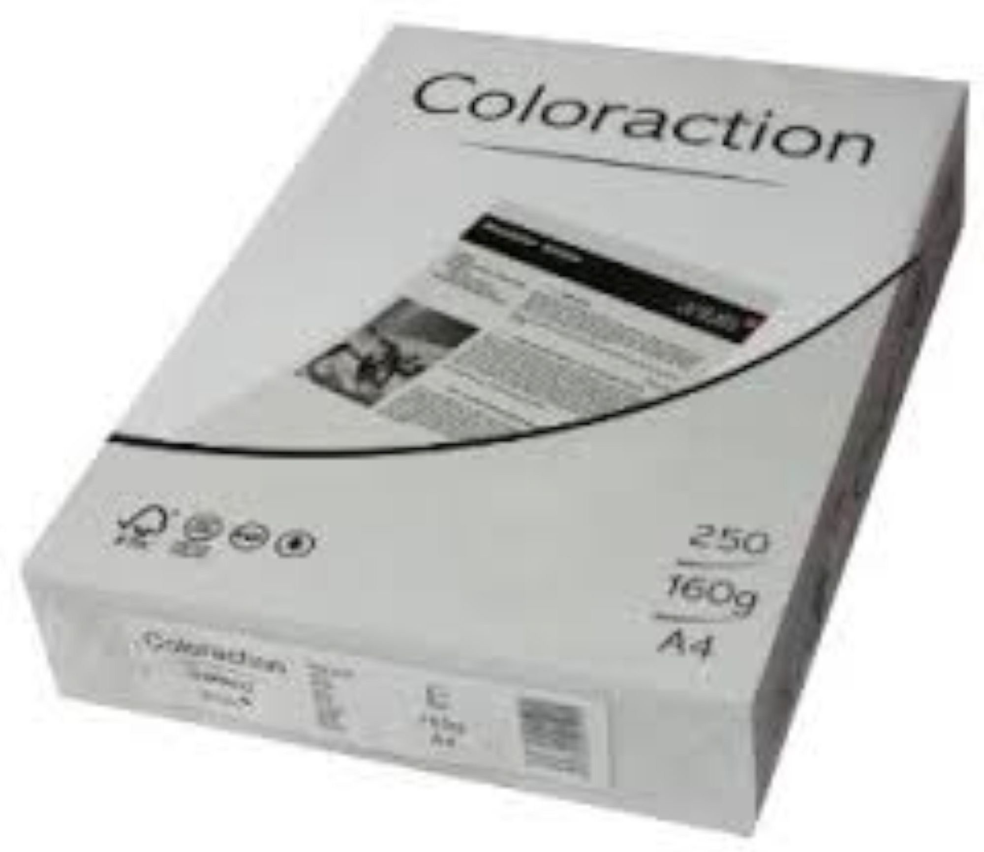 250 Sheets of Coloraction A4 Photocopying Inkjet Laser Printing Paper 160 g/sqm Iceland Grey