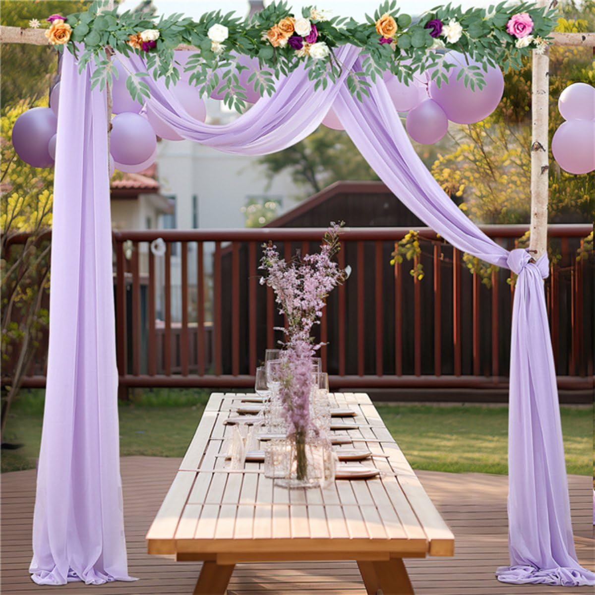 Hochzeitsbogen Vorhänge aus Chiffon, Elegantes und fließendes Design, durchsichtiger Stoff, Brautbogen Vorhänge für Hochzeitsdekoration im Freien, Zeremonie Vorhang Hintergrund
