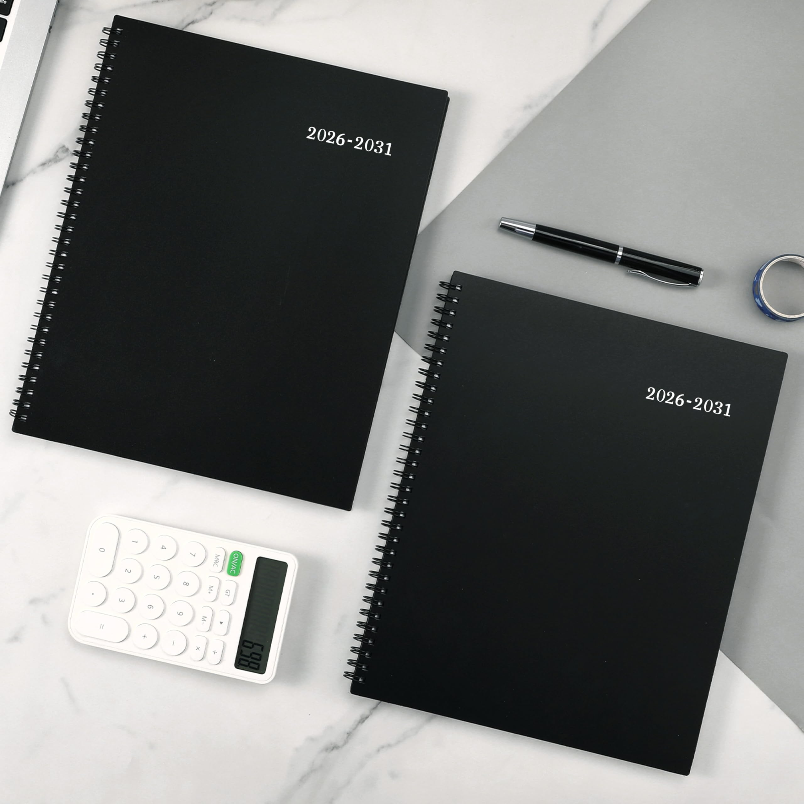 Agenda mensual 2026-2030, planificador mensual de 5 años, enero 2026 a diciembre 2030, 9 x 11 pulgadas, calendario de 5 años, bolsillo de doble cara + cubierta de polipropileno duradera