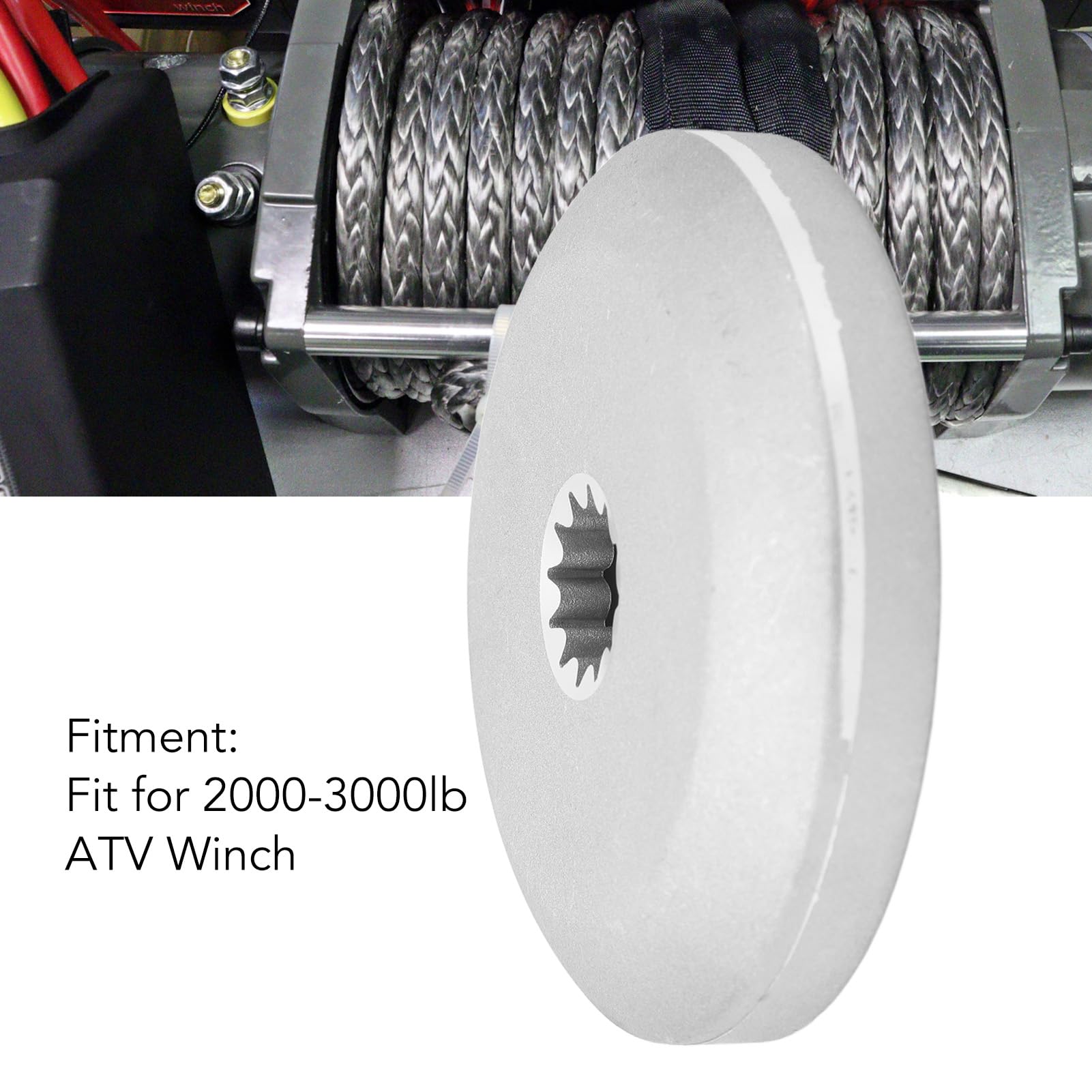 Ingranaggio ATV da 51 Denti per Verricello ATV da 2.000 a 3.000 Libbre, Ingranaggio in Alluminio Ad Alta Resistenza con Diametro Esterno di 91 Mm