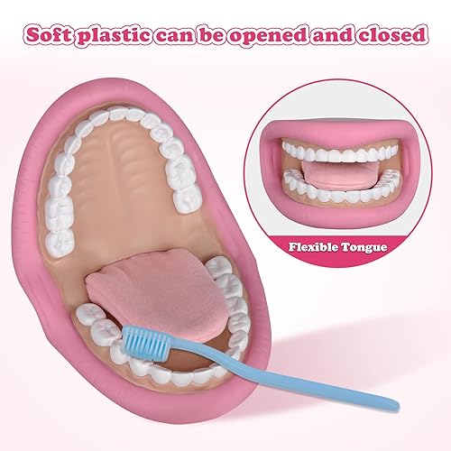 Miniatura 3 de Ultrassist Marioneta de mano con lengua para niños, marioneta de boca para terapia del habla, incluye cepillo de dientes
