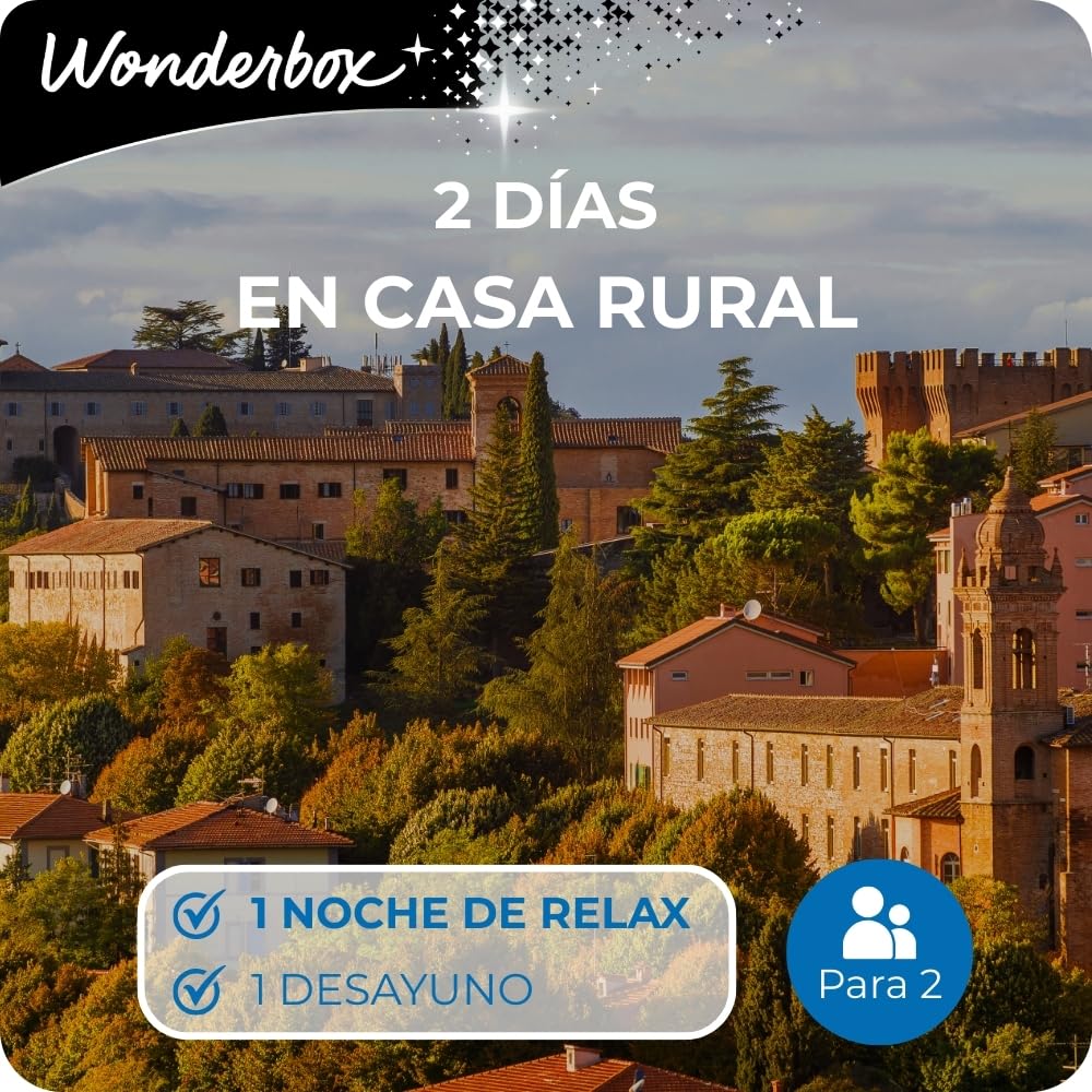 WONDERBOX - Caja Regalo - 2 Días en Casa Rural - Para 2 personas | 1 noche con desayuno - Más de 1000 estancias - Casas rurales, ubicados en la costa, masías, posadas, hospederías