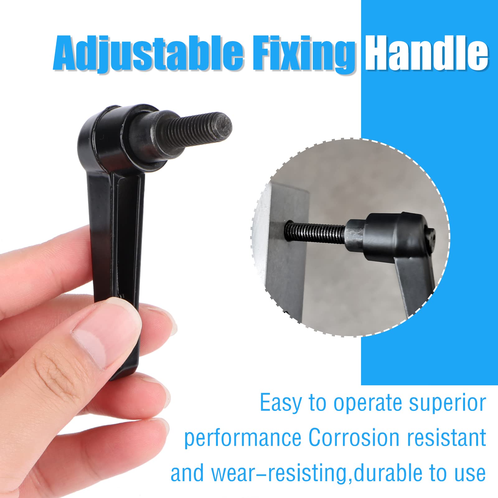QUARKZMAN 4 Pcs Poignées à Levier De Serrage, M8 X 70mm, Tige Filetée En Acier Inoxydable 304, Poignées Réglables à Verrouillage Rapide, Boutons De Boulon à Poussoir à Cliquet, Noir