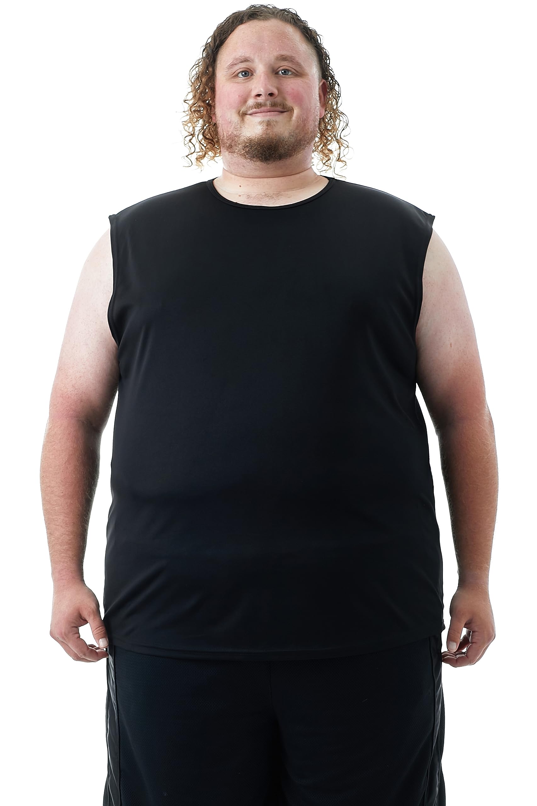 JC DISTRO USA-Made Big & Tall Men’s Premium Dry-Fit Sleeveless/Short Sleeve Athletic Crewneck Tshirts