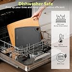 BESTCOOK Wood Fiber Cutting Board for Kitchen, BPA-Free Reversible Durable Chopping Board with Juice Groove, Non-Porous Dishwasher Safe, Non-Slip, Knife Friendly for Meat Bread Fruit, Natural