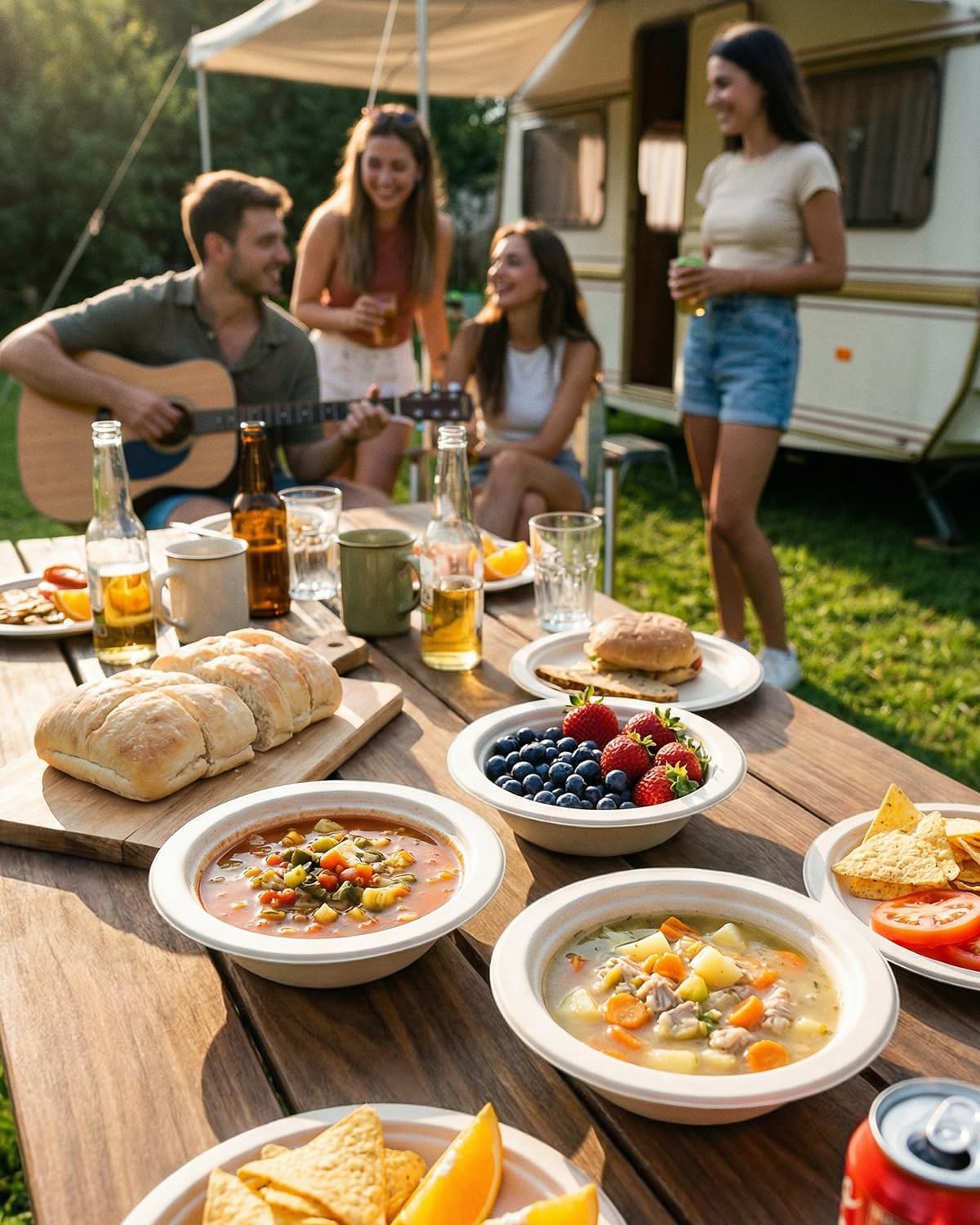 Goodluck 500 Pack Natural Brown 12 oz Compostable Soup Bowls, Heavy Duty Bagasse Disposable Paper Bowls, Microwave Safe Sugarcane Fiber Bowls for Soup, Salad, Cereal, Party & Catering