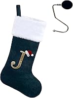 Vista 14 de Medias de Navidad de 20 pulgadas con monograma con letras, medias de Navidad súper suaves, medias grandes de monograma, medias de Navidad con letras