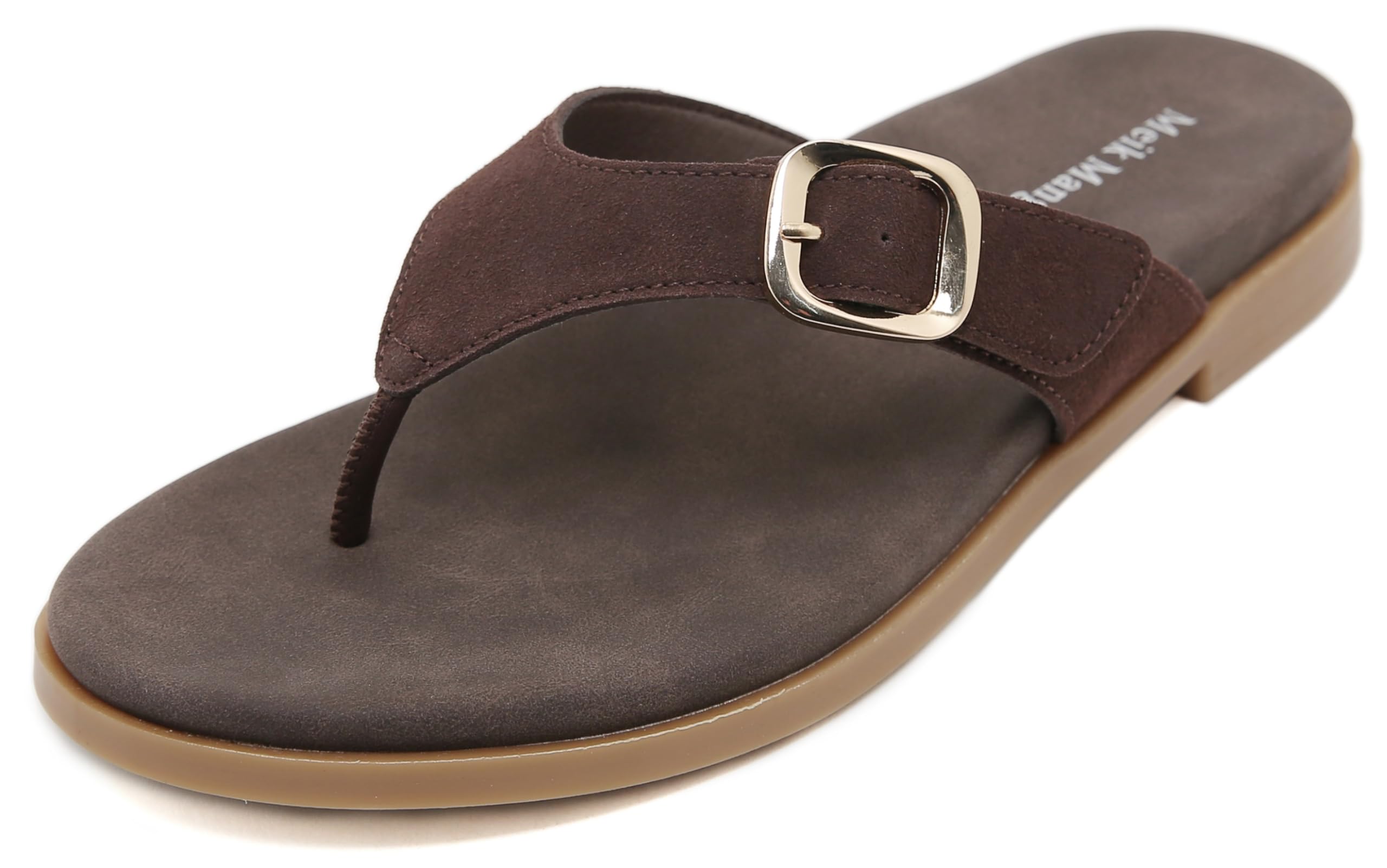 SMajong Infradito Donna Estivi Sandali Comodi con Supporto Arco Plantare Leggere Fibbia Regolabile Flip Flop Eleganti Ciabatte Antiscivolo Gomma Suole Gr.36-42 EU