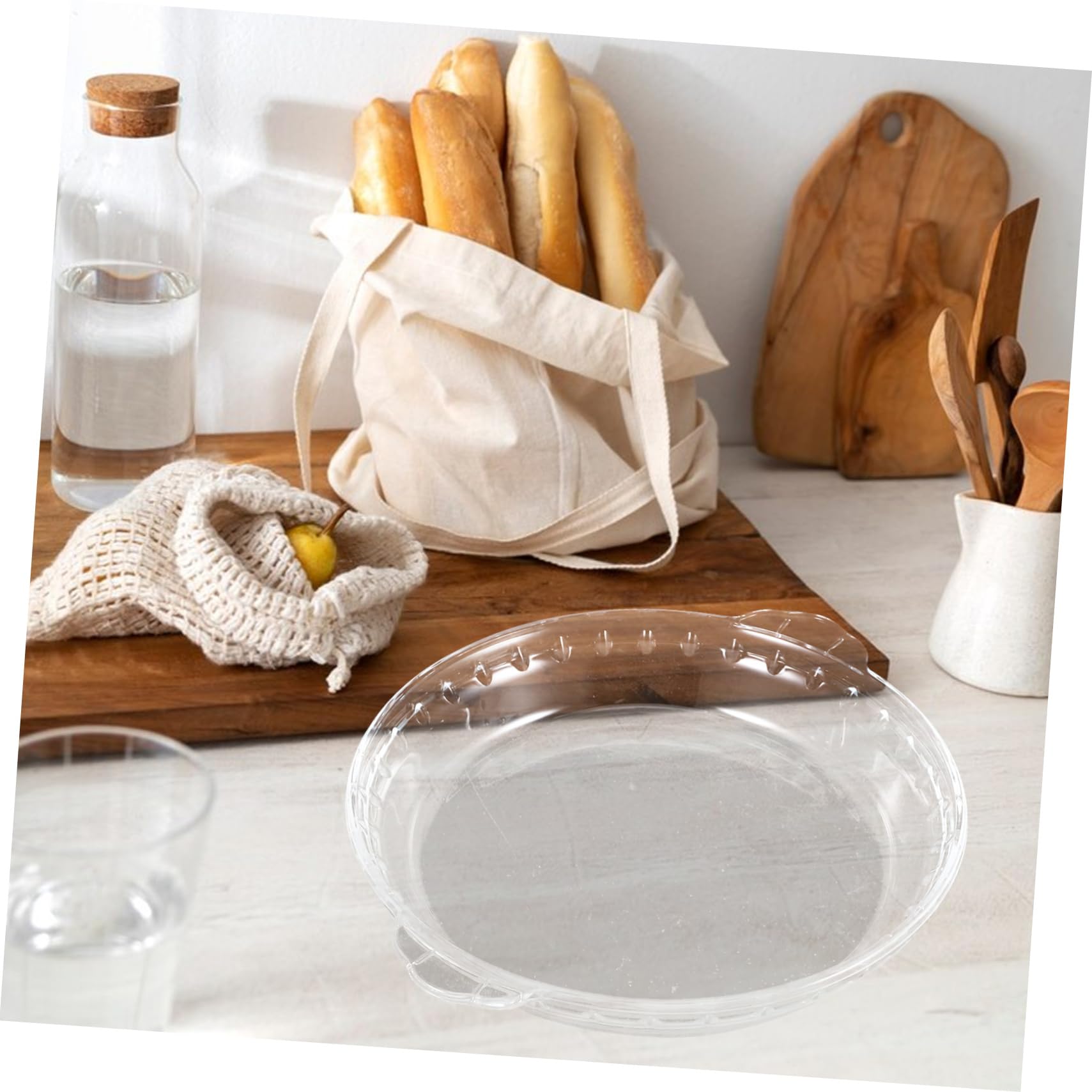 Couvercle Micro-ondes en Verre Trempé 10 Transparent Double Poignée, pour Cuisson Vapeur et Protection les Éclaboussures