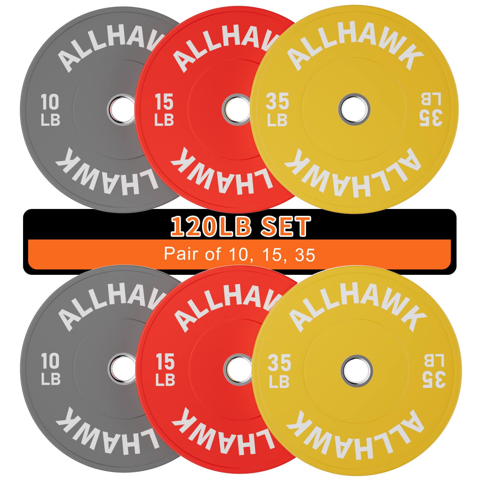 Colored Olympic Weight Plates, 2-inch Rubber Bumper Plate Set for Home Gym Barbell Weight Lifting and Strength Training