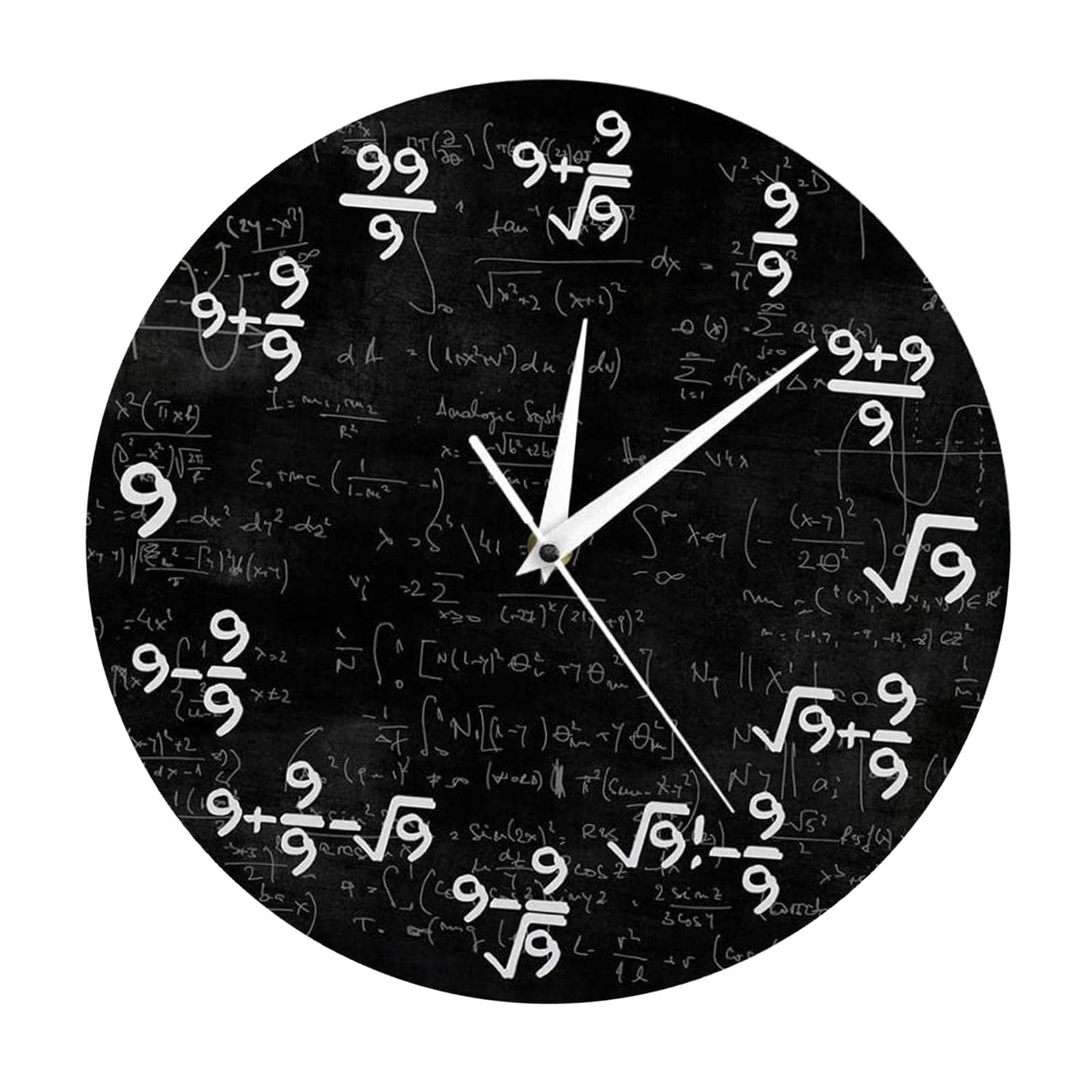 Horloge murale mathématiques 12 pouces pour décorer la salle d'étude des ados