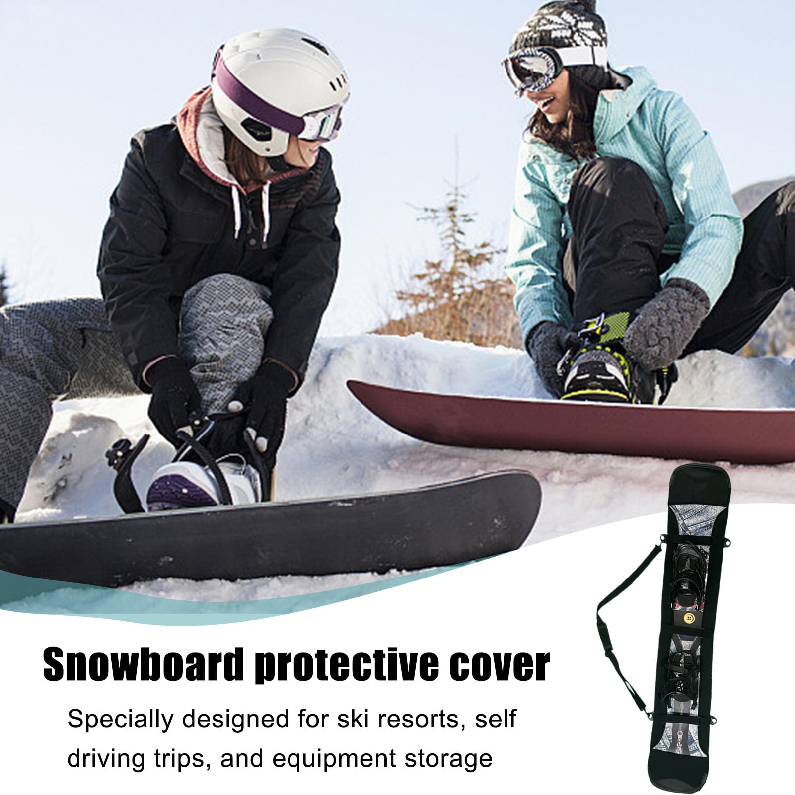 Genérico Custodia protettiva per snowboard, imbottita, sportiva, impermeabile, unisex, per gli appassionati di sport in vacanza invernale