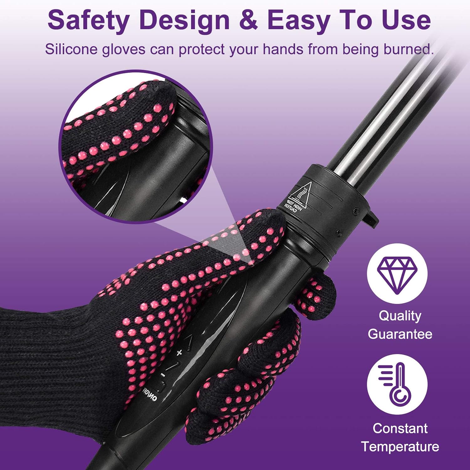 Curling Wand Set,6 in 1 Curling Iron with 6 Interchangeable Curling Wand Ceramic Barrel(0.35-1.25), with LCD & Temperature Adjustment and Heat Up, Hair Curler Include Heat Resistant Glove and 2 Clips : Beauty & Personal Care