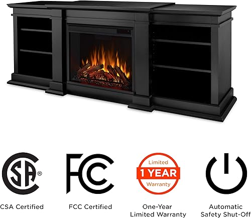 Miniatura 6 de Real Flame Fresno G1200-X-B - Unidad de entretenimiento en negro con chimenea eléctrica
