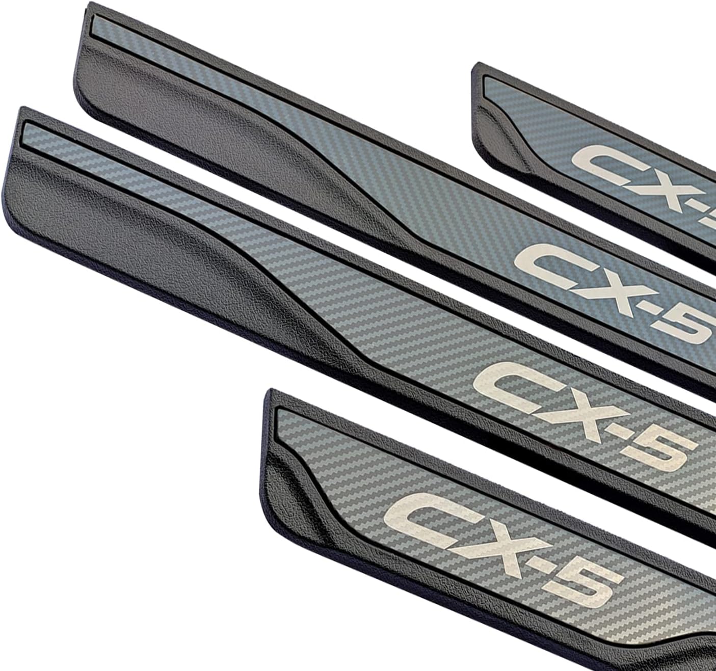 GZBFTDH Car Door Sill Scuff Protector, for Mazda cx-5 cx5 2013-2022 Accessories Parts, Stainless Steel with abs Plastic Door Entry Guard Plate Trim Cover, Auto Interior Accessory Kick Panels 4pcs Set
