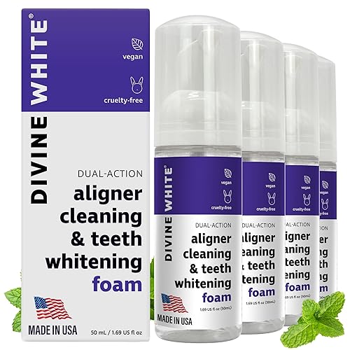 Divine White Limpiador de alineadorretenedor de doble acciĂłn y espuma blanqueadora de dientes perĂłxido de hidrĂłgeno bueno para Invisalign Divine White Limpiador de alineadorretenedor de doble acciĂłn y espuma blanqueadora de dientes perĂłxido de hidrĂłgeno bueno para Invisalign