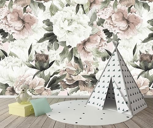 Miniatura 5 de Papel tapiz con imagen de rosas y hojas de plátano para dormitorio y sala de estar (no es autoadhesivo)