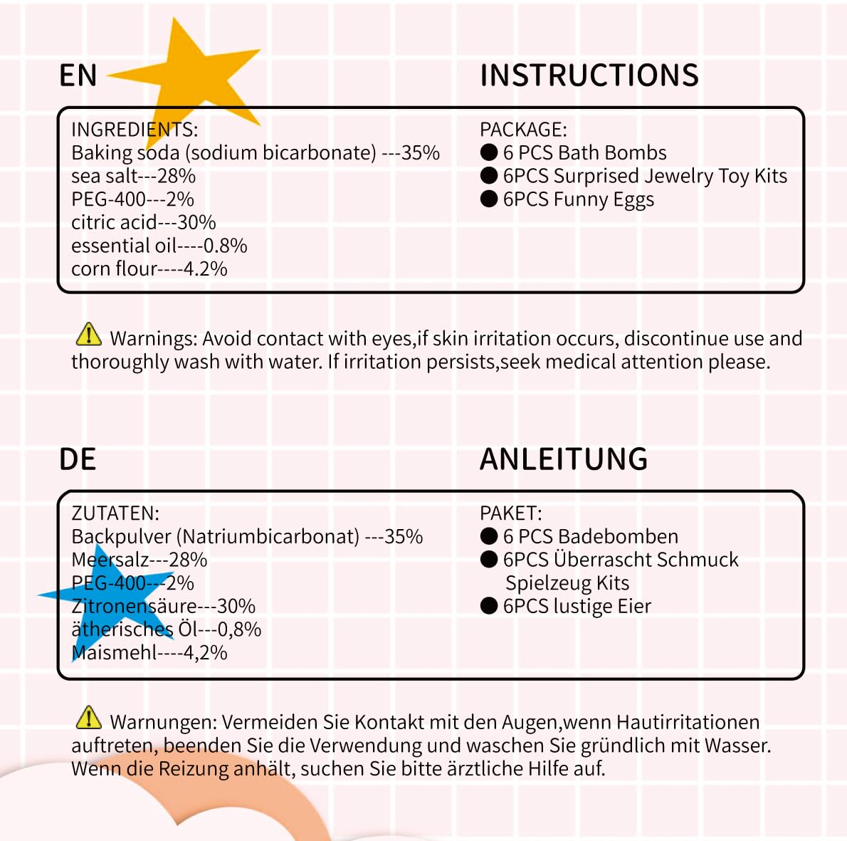 MeCids Lot de 6 bombes de bain bio pour enfants avec jouet surprise à l'intérieur, bracelets et bagues, kit de bombes de bain à bulles pour fille anniversaire et Noël