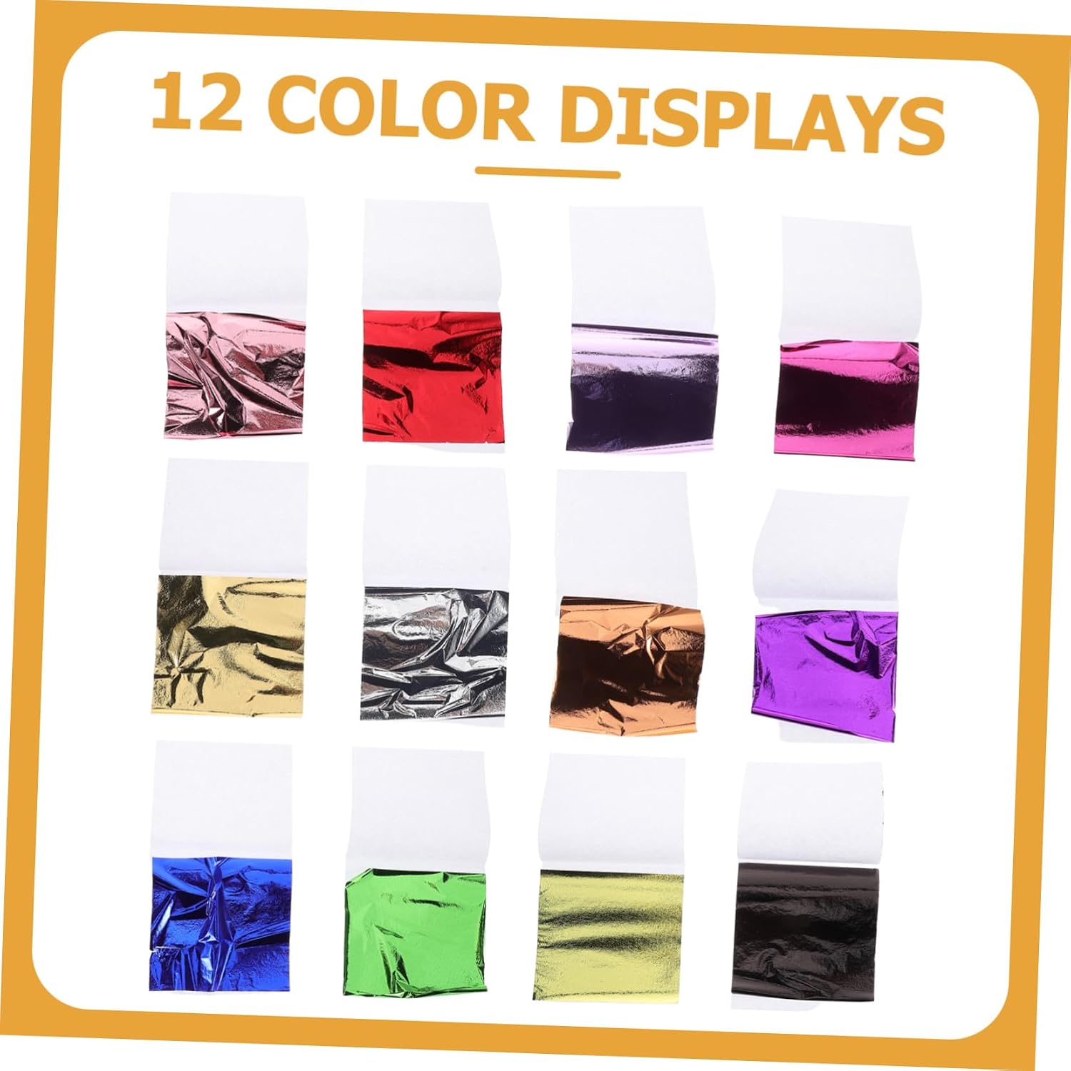PERSELOSO 120pcs Gold Foil Sheets Metallic Imitation Leaf Paper Colors for Nail Home Decoration and Artistic Projects Versatile and Vibrant Crafting Supplies