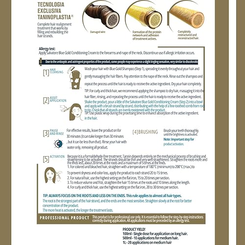 Miniatura 3 de Premium Blue Gold SALVATORE 1 Premium Blue Gold Anti Waste Sahmpoo SALVATORE 1L -1 Premium Blue Gold Condition Reconstructor SALVATORE 1L