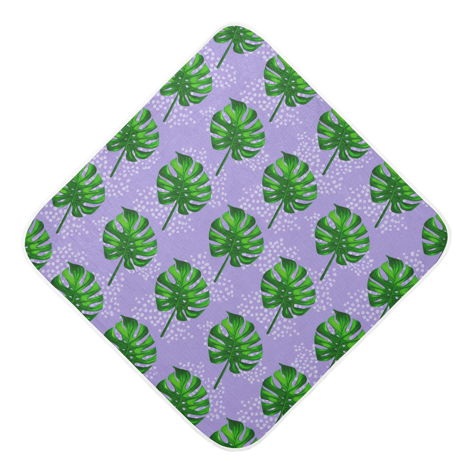 Msyxl Monstera Speckle Hooded Towel - Ultra Soft & Absorbent Muslin Cotton Bath Towel for Babies, Toddlers, Newborn - Boys & Girls Essential 30