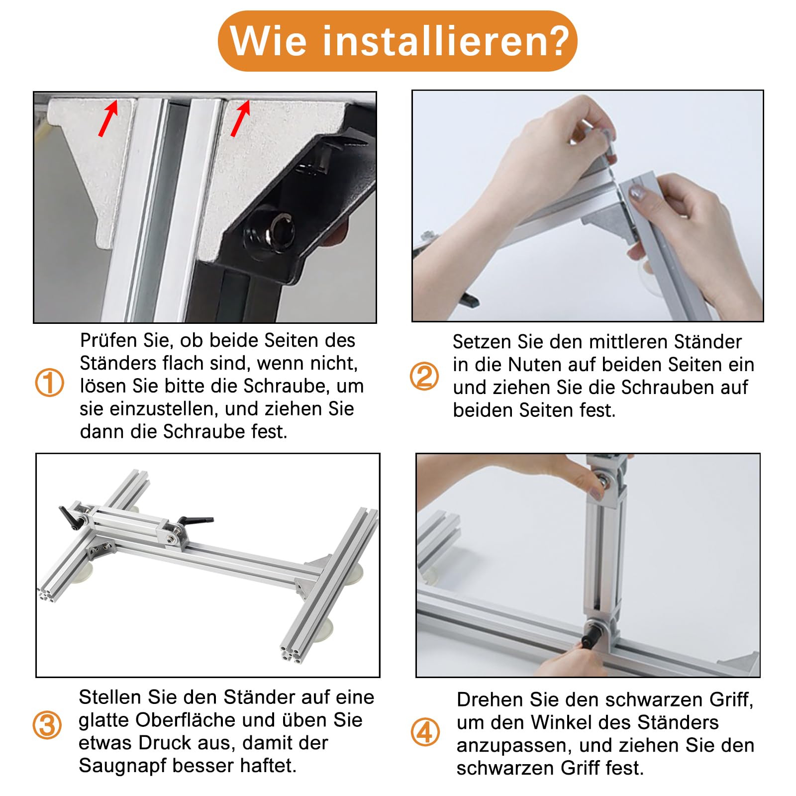 Winkel Justierbar Aluminiumlegierung Material Stand Kit für Hubkolben Linearaktuator
