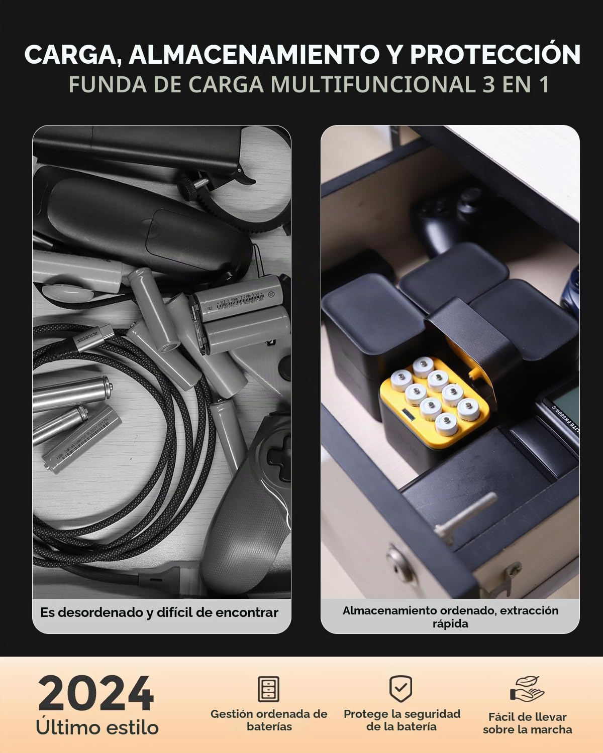 imuto Pilas Recargables AA 1,5 V 3600mWh Batería de Litio Alta Capacidad más de 1600 ciclos con Carga rápida Negra Cargador de Pantalla LED